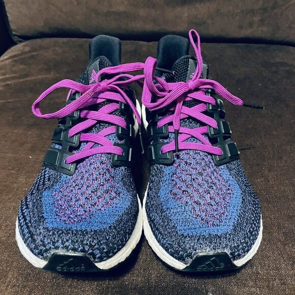 Excellent Condition Adidas Ultraboost 1.0 Primeknit Purple Black Navy 9 US 41 - Picture 4 of 11